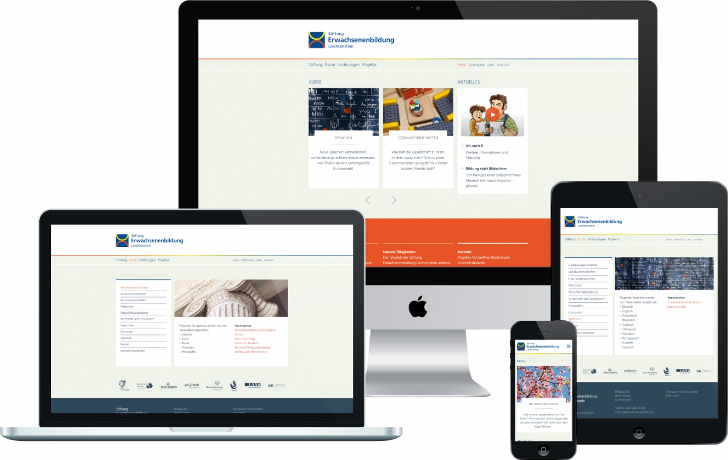 Stiftung Erwachsenenbildung Liechtenstein - Responsive Website, CMS